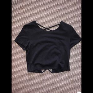 cross cross open back Crop top